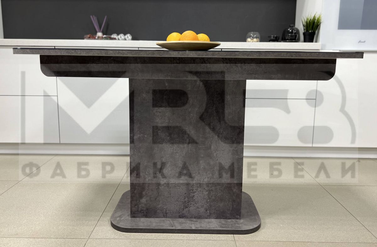 Стол обеденный раздвижной Мемфис Мрамор черный/бетон ромб