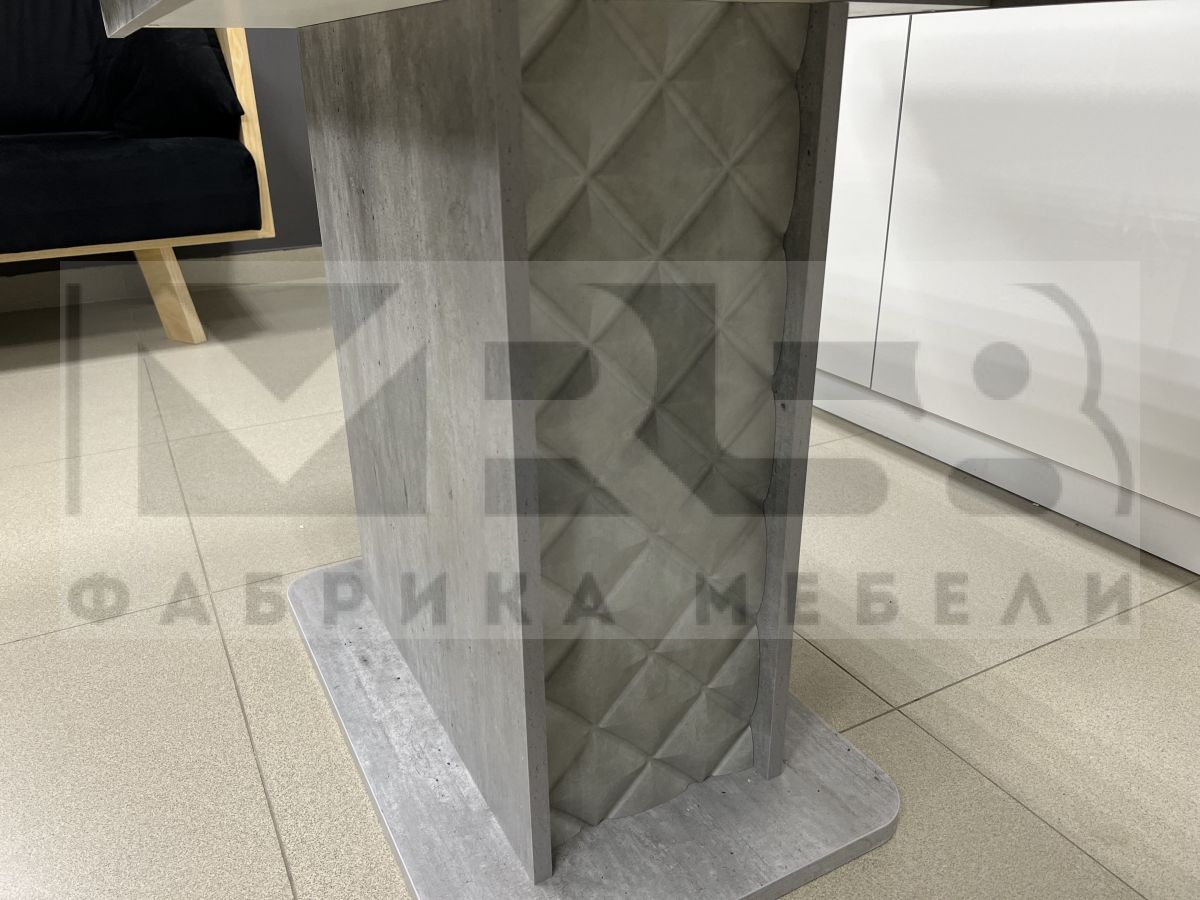 Стол обеденный раздвижной Мемфис Мрамор серый/бетон ромб